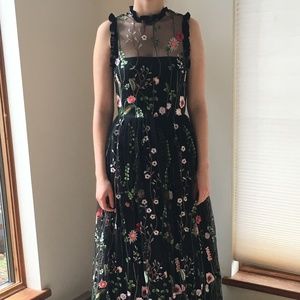 City Studios Juniors' Ruffle-Trim Embroidered Gown